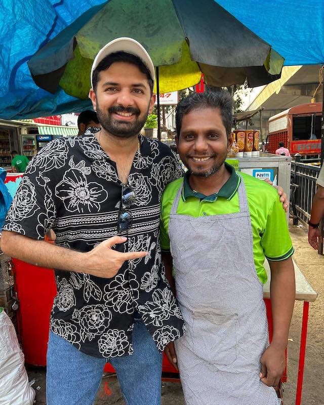 Mehul Hingu with Paratha Vendor in Mumbai